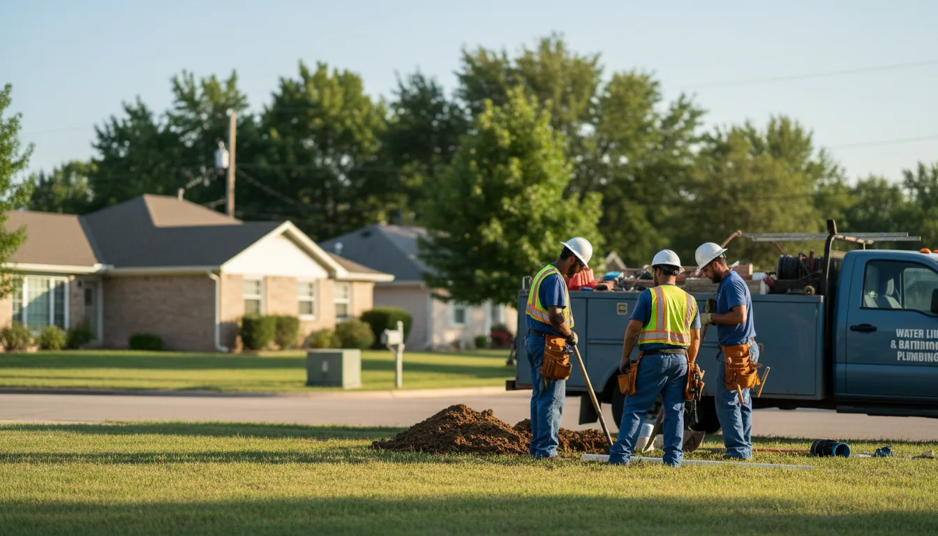 Residential water line and bathroom plumbing service in Stafford, TX